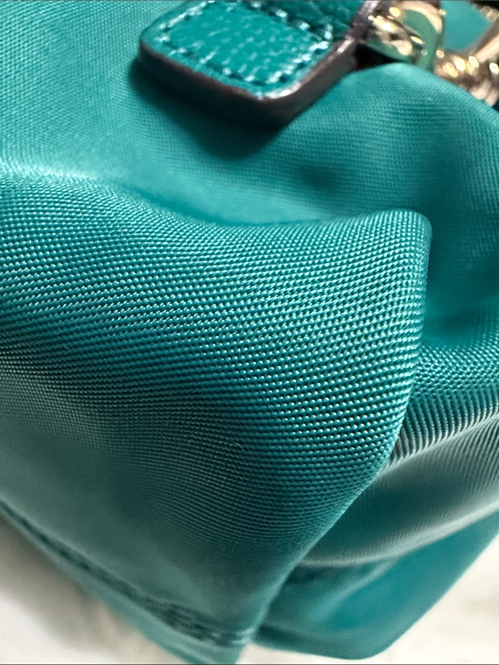 Henri Bendel New York Teal Jetsetter Hand Bag/Satchel/Backpack Purple Lining - Picture 11 of 11